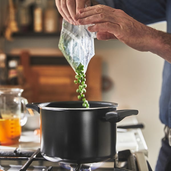 HEMLAGAD pot with lid, non-stick coating black, 3 l