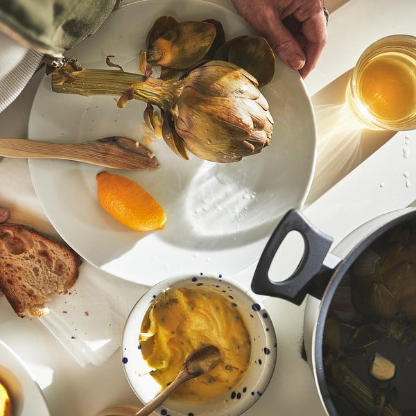 HEMLAGAD pot with lid, non-stick coating black, 5 l