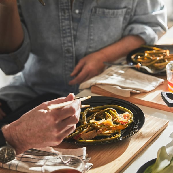 HEMLAGAD wok with lid, non-stick coating black, 28 cm