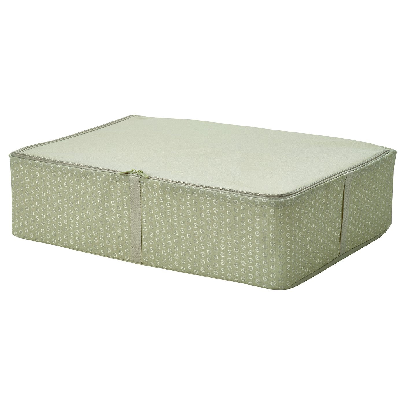 HEMMAFIXARE storage case, flower/pale grey-green, 69x51x19 cm