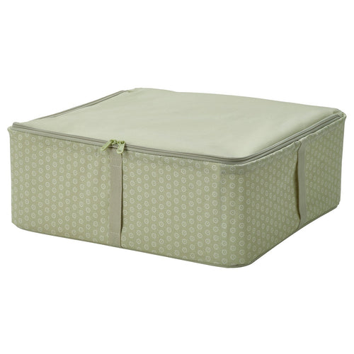 HEMMAFIXARE storage case, flower/pale grey-green, 44x51x19 cm