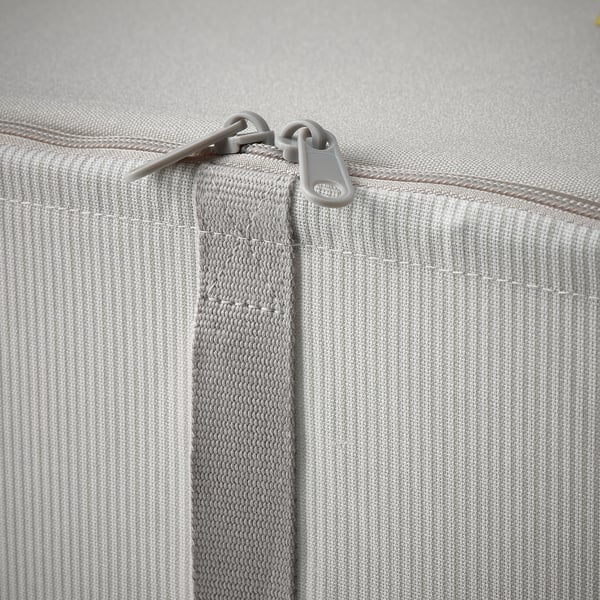 HEMMAFIXARE storage case, fabric striped/white/grey, 44x51x19 cm