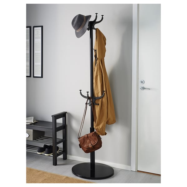 HEMNES hat and coat stand, black