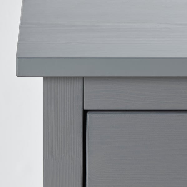 HEMNES chest of 2 drawers, grey stained, 54x66 cm