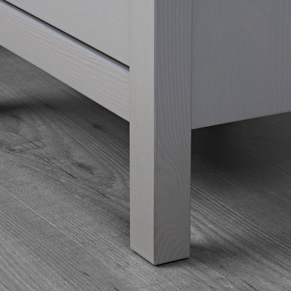 HEMNES chest of 2 drawers, grey stained, 54x66 cm