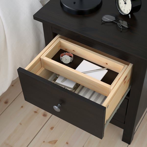 HEMNES Chest of drawers with 2 drawers - brown-black 54x66 cm , 54x66 cm