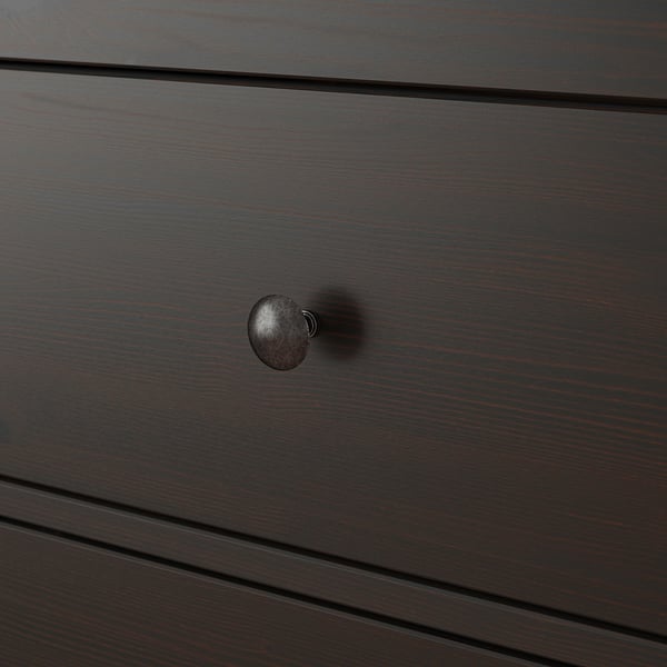 HEMNES chest of 2 drawers, black-brown, 54x66 cm