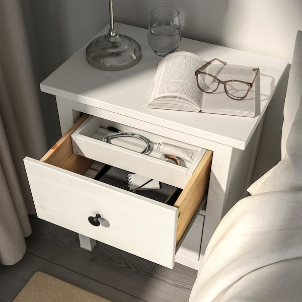 HEMNES - Chest of 2 drawers, white stain, 54x66 cm