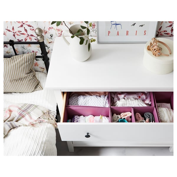 HEMNES chest of 3 drawers, white stain, 108x96 cm