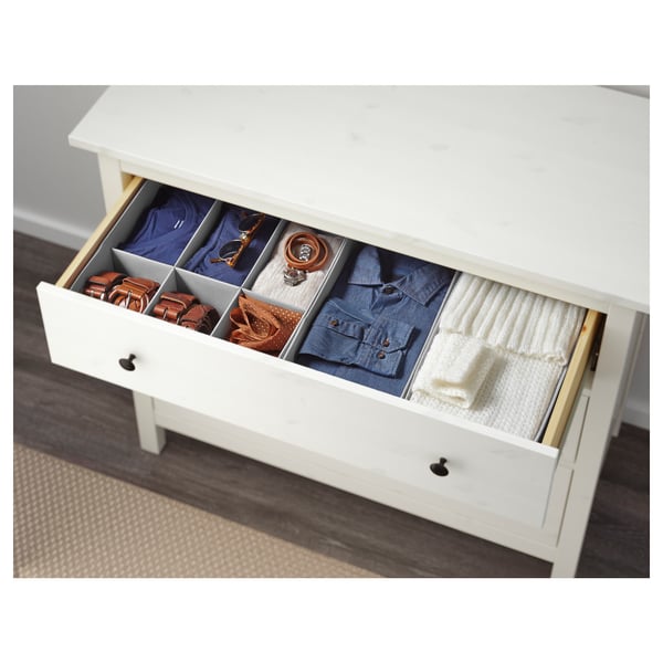 HEMNES chest of 3 drawers, white stain, 108x96 cm