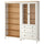 HEMNES storage combination w doors/drawers, white/light brown stained, 180x197 cm