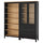HEMNES storage combination w doors/drawers, black-brown/light brown stained, 180x197 cm