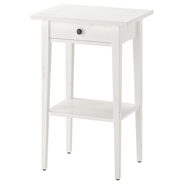 HEMNES bedside table, white stain, 46x35 cm