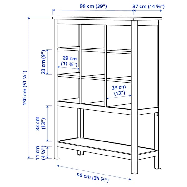 HEMNES Container element - brown-black 99x130x37 cm , 99x130x37 cm