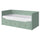 HEMNES day-bed w 3 drawers/2 mattresses, grey-green/Åfjäll firm, 80x200 cm