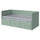 HEMNES day-bed w 3 drawers/2 mattresses, grey-green/Ågotnes firm, 80x200 cm