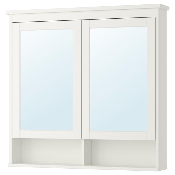 HEMNES - HEMNES Mirror cabinet with 2 doors, white, 103x16x98 cm