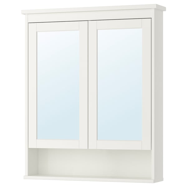 HEMNES mirror cabinet with 2 doors, white, 83x16x98 cm