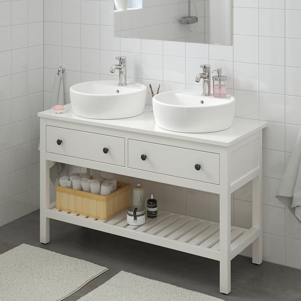 HEMNES open wash-stand with 2 drawers, white, 122x76x48 cm
