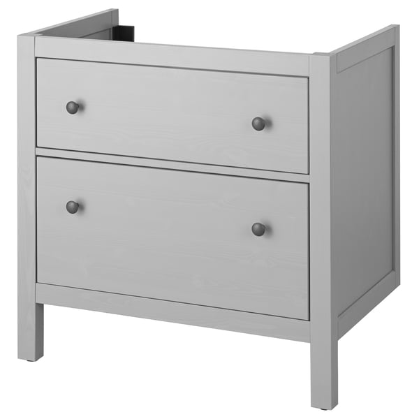 HEMNES wash-stand with 2 drawers, grey, 80x47x83 cm