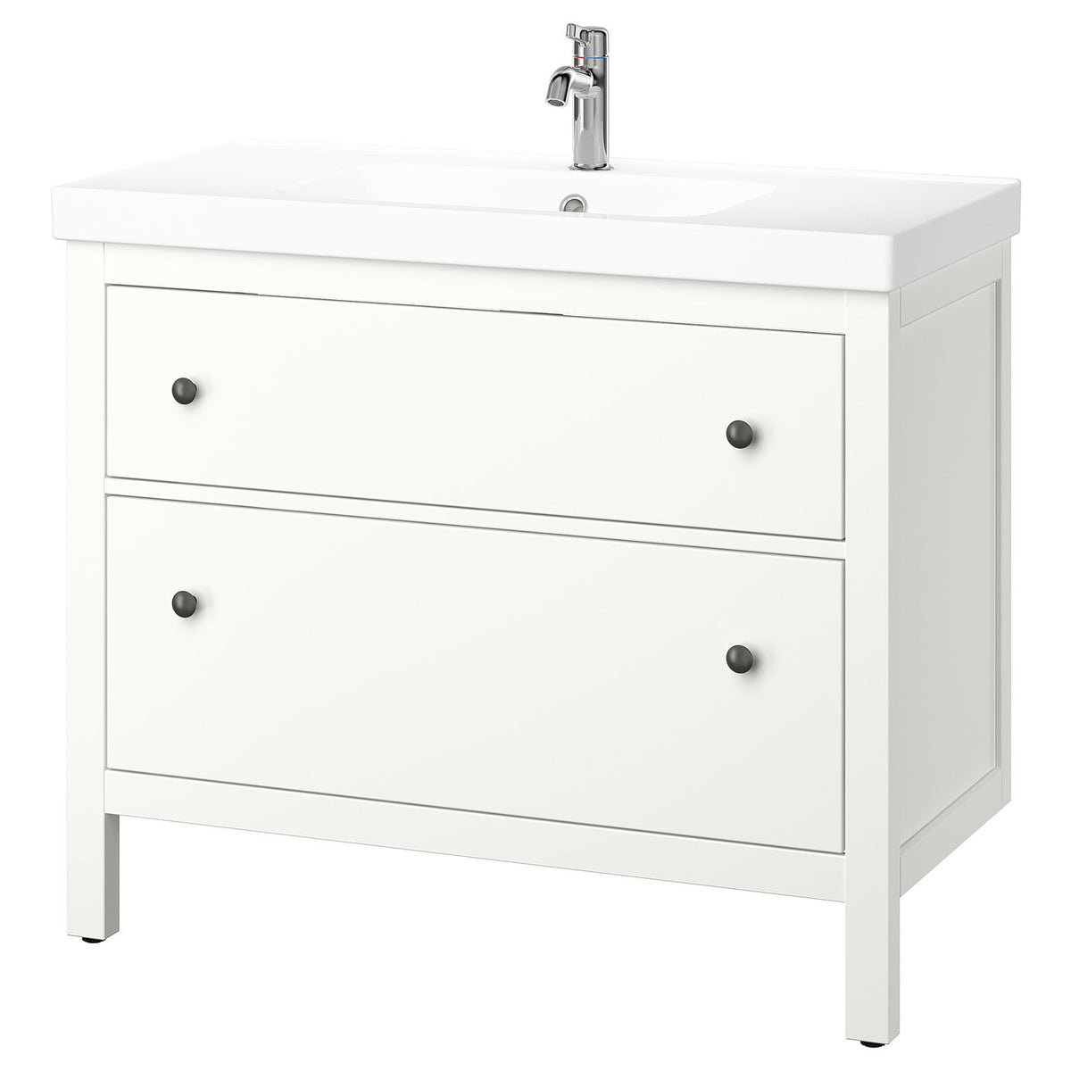 HEMNES / ORRSJÖN wash-stnd w drawers/wash-basin, white, 102x49x89 cm