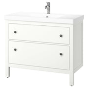 HEMNES / ORRSJÖN wash-stnd w drawers/wash-basin, white, 102x49x89 cm