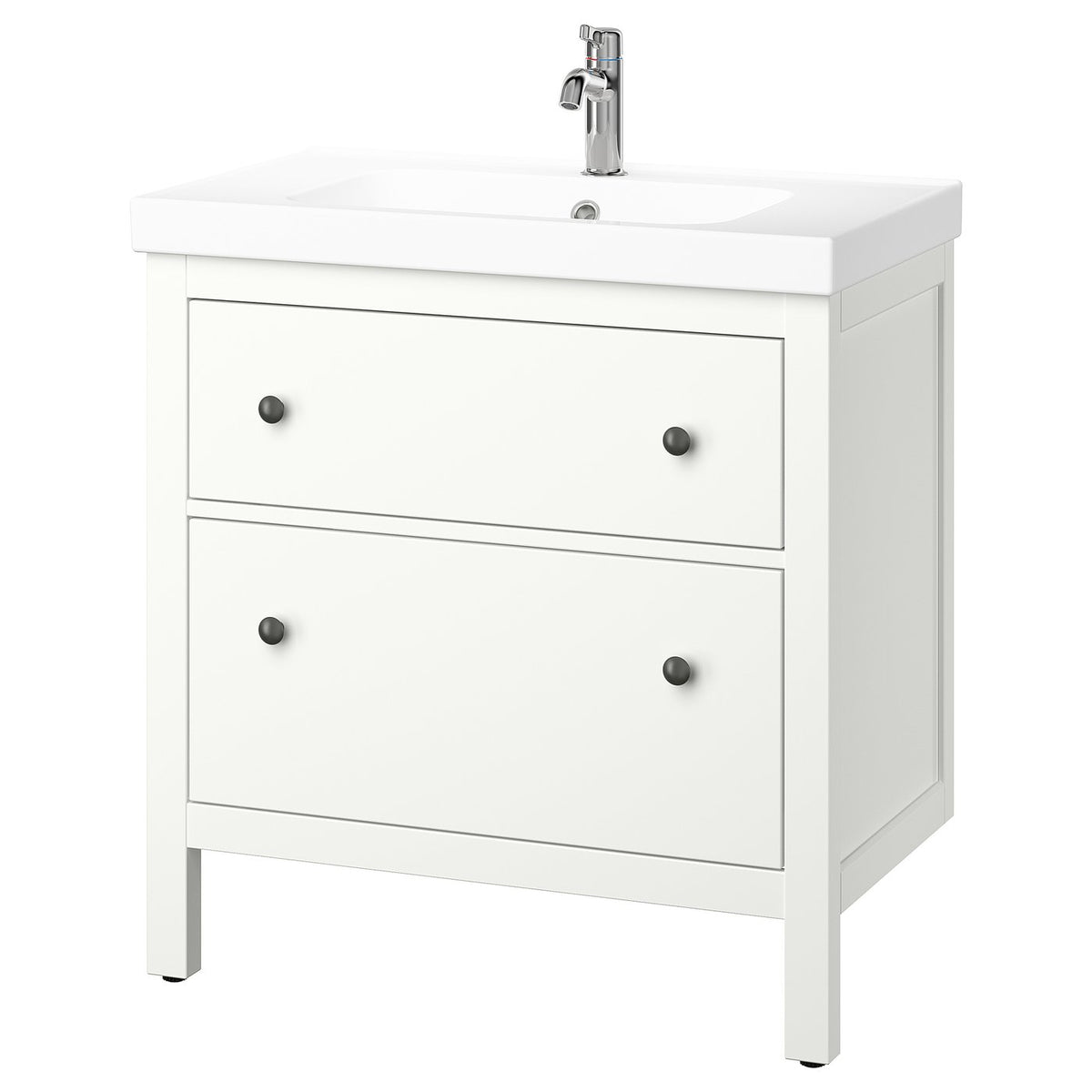 HEMNES / ORRSJÖN wash-stnd w drawers/wash-basin, white, 82x49x89 cm