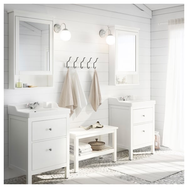 HEMNES bench, white, 83 cm