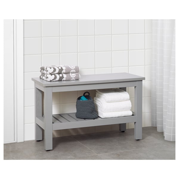 HEMNES bench, grey, 83 cm
