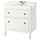 HEMNES / RUTSJÖN wash-stnd w drawers/wash-basin, white, 82x49x95 cm