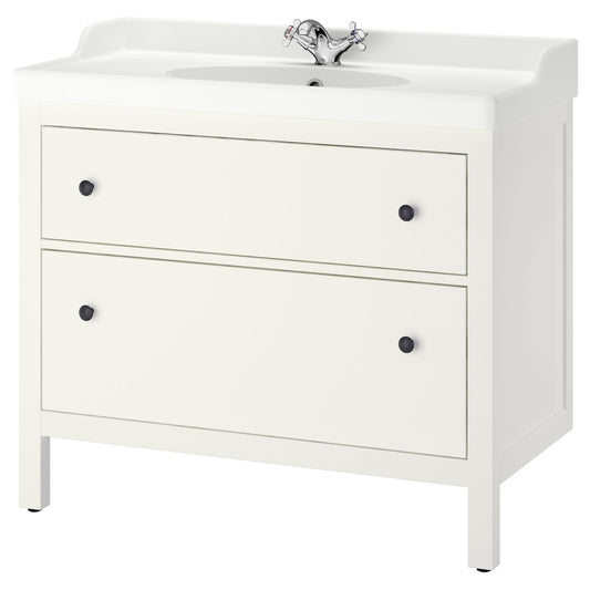 HEMNES / RUTSJÖN wash-stnd w drawers/wash-basin, 102.1x94.6x49 cm