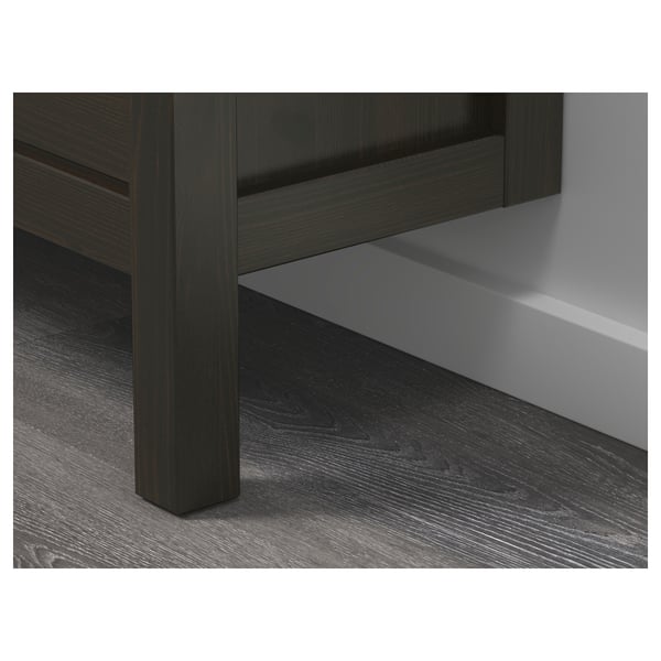 HEMNES shoe cabinet with 2 compartments, black-brown, 89x30x127 cm