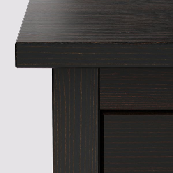 HEMNES shoe cabinet with 2 compartments, black-brown, 89x30x127 cm