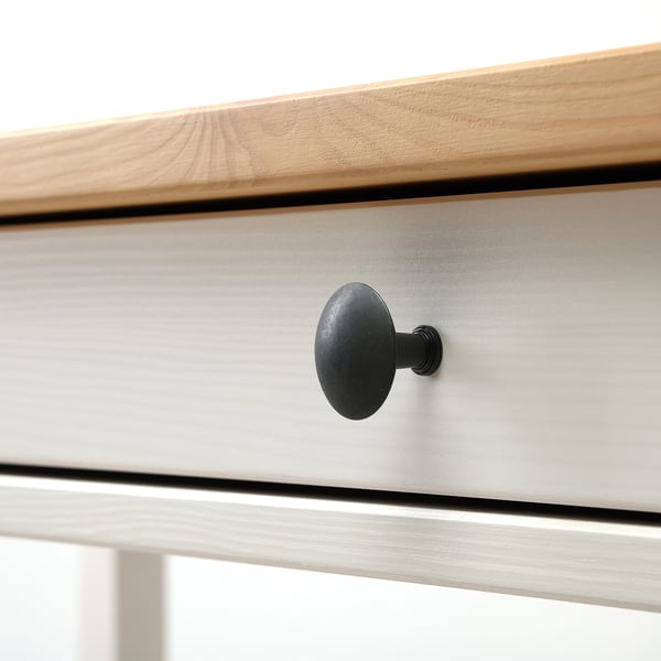 HEMNES desk with 2 drawers, white stain/light brown, 120x47 cm