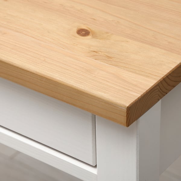 HEMNES desk with 2 drawers, white stain/light brown, 120x47 cm