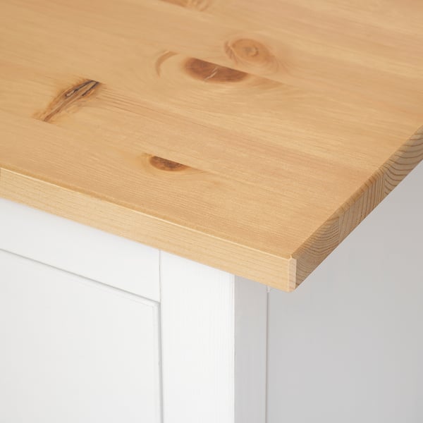 HEMNES desk, white stain/light brown, 155x65 cm