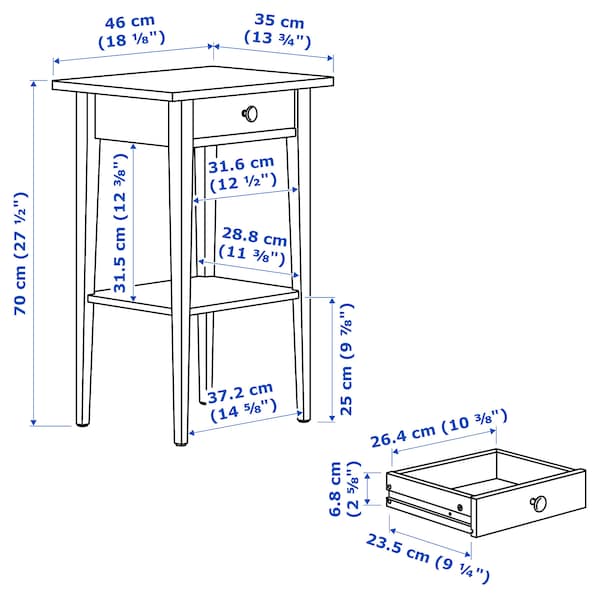 HEMNES - 4-piece bedroom set, mordant white,140x200 cm