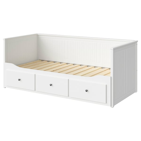 HEMNES day-bed frame with 3 drawers, white, 80x200 cm