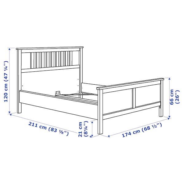 HEMNES Bed structure - white bite/Leirsund 160x200 cm , 160x200 cm