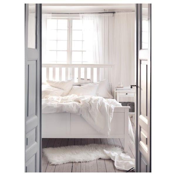 Ikea HEMNES Bed frame, mordant white/Lindbåden, 140x200 cm