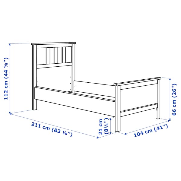 HEMNES Bed structure - white bite/Luröy 90x200 cm , 90x200 cm