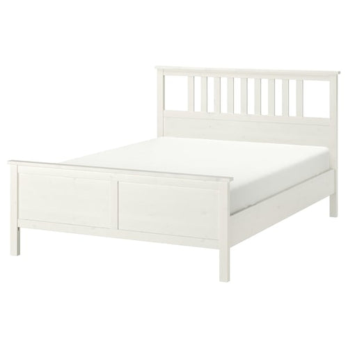 HEMNES - Bed frame, white stain, 140x200 cm - Length: 211 cmWidth: 154 cmFootboard height: 66 cmHeadboard height: 120 cmMattress length: 200 cmMattress width: 140 cm