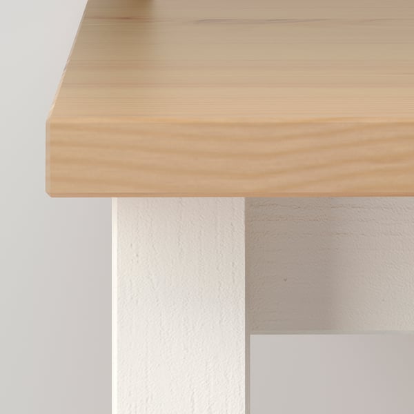 HEMNES coffee table, white stain/light brown, 90x90 cm