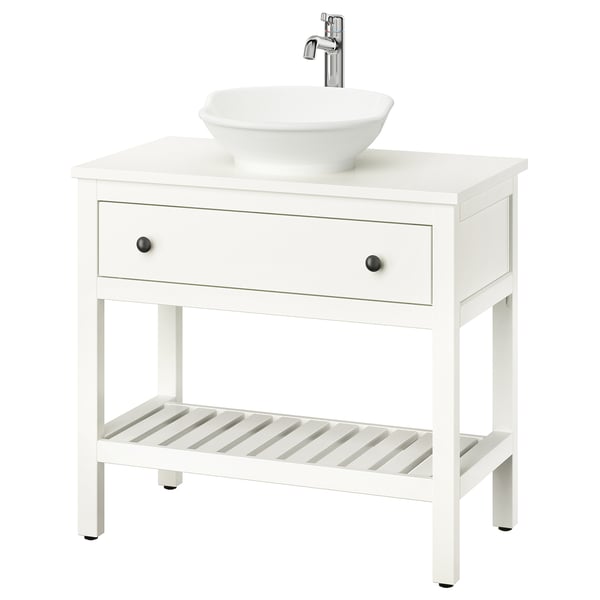 HEMNES / VÄSTERSJÖN open wsh-stnd w drw/wash-basin/tap, white, 82x48x90 cm