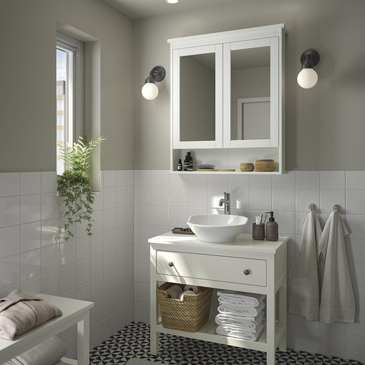 HEMNES / VÄSTERSJÖN open wash-stand w drawer/wash-basin, 82x90x48 cm