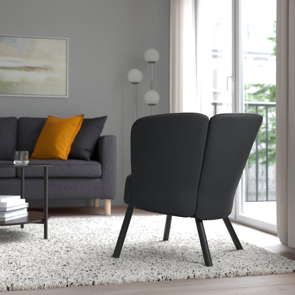 HERRÅKRA armchair, Skulsta black, 49x71x66 cm