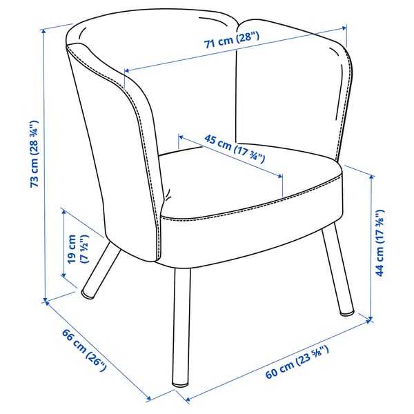 HERRÅKRA armchair, Skulsta black, 71x73x66 cm