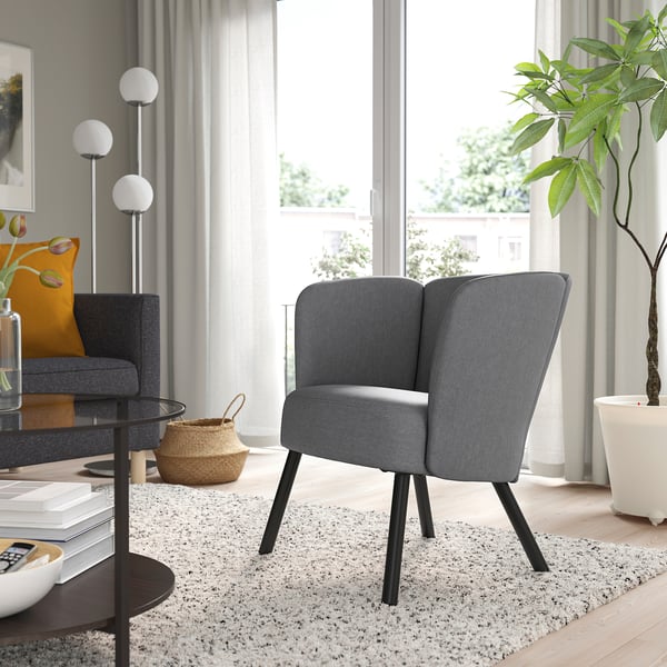 HERRÅKRA armchair, Vissle grey, 49x71x66 cm