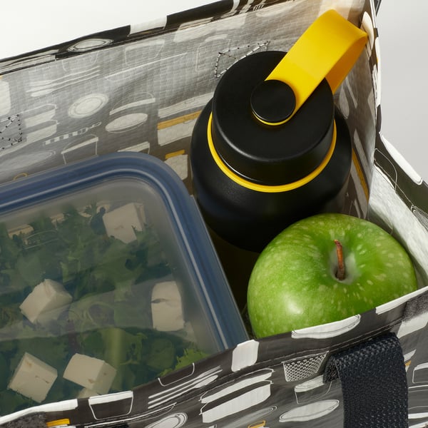 HETLEVRAD insulated flask, stainless steel/black, 0.5 l