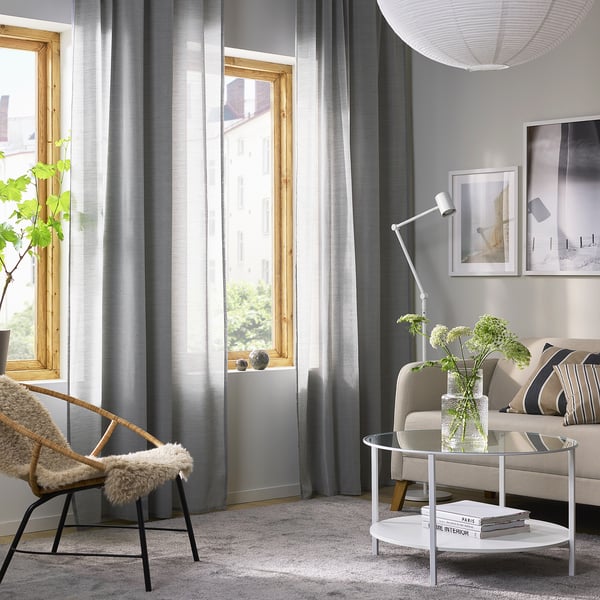 HILJA Curtains, 1 pair - gray 145x300 cm , 145x300 cm